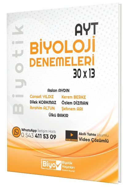 Biyotik Yayınları AYT Biyoloji Biyotik 30 X 13 Denemeleri,Kitapiste.com ...