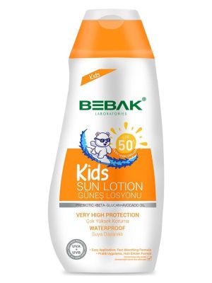 Bebak Spf 50+ Uva/uvb Işınlarına Karşı Yüksek Koruma Etkili Çocuk Güneş Losyonu 200 Ml