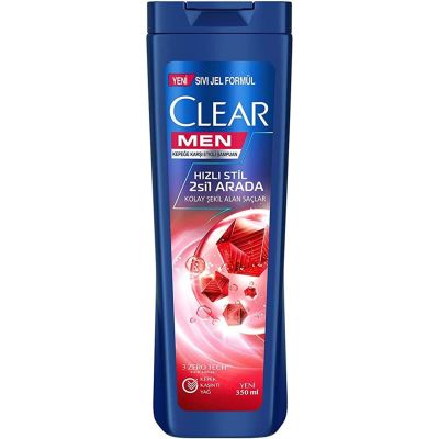 Clear Men Kepeğe Karşı Etkili Hızlı Stil 2'si 1 Arada Şampuan 350 Ml