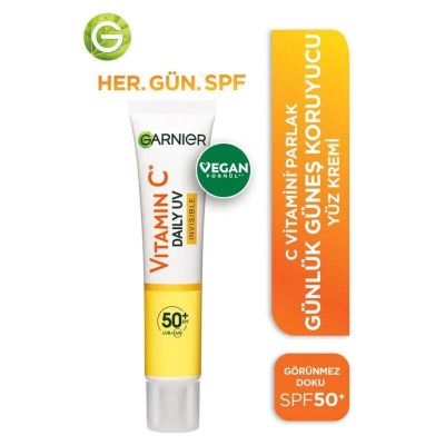 Garnier C Vitamini Günlük Güneş Koruyucu Fluid Yüz Kremi Görünmez Doku Spf50 40ml