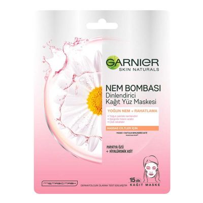 Garnier Nem Bombası Dinlendirici Kağıt Yüz Maskesi 28 Gr