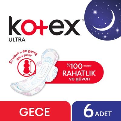 Kotex Ultra Ped Gece 6'lı 16319