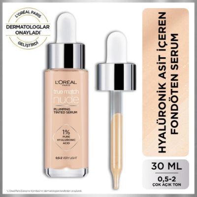 L'Oreal Paris L'oréal Paris True Match Nude Serum Fondöten 0.5-2 Very Light 3600523989898