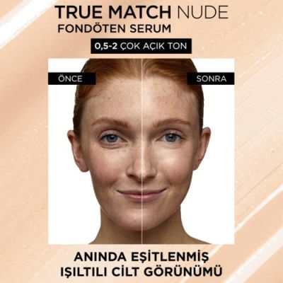  L'Oreal Paris L'oréal Paris True Match Nude Serum Fondöten 0.5-2 Very Light 3600523989898