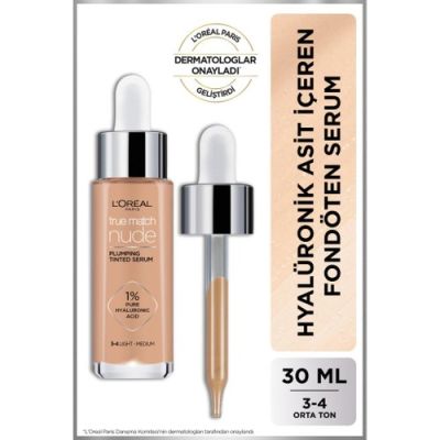 L'Oreal Paris L'oréal Paris True Match Nude Serum Fondöten 3-4 Light Medium 3600523989911