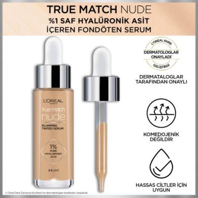  L'Oreal Paris L'oréal Paris True Match Nude Serum Fondöten 2-3 Light 3600523989904