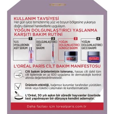  L'Oreal Paris Revitalift Filler Yoğun Dolgunlaştırıcı Yaşlanma Karşıtı Gündüz Kremi 50ml - Hyaluronik Asit 3432