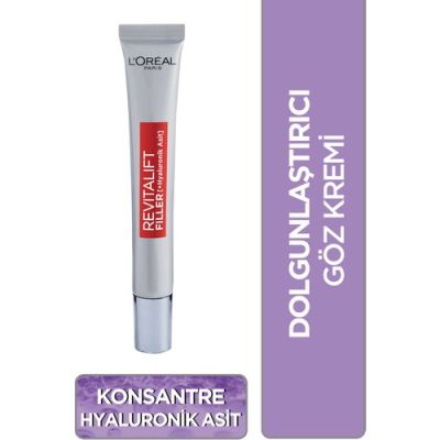 L'Oreal Paris Revitalift Filler Dolgunlaştırıcı Yaşlanma Karşıtı Göz Bakım Kremi 15ml -Hyaluronik Asit