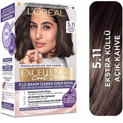 Loreal Paris Excellence Cool Creme 5.11 Ekstra Küllü Açık Kahve Saç Boyası