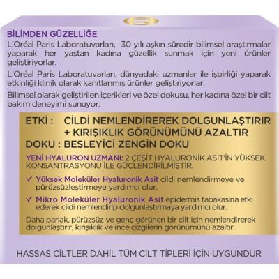  L'Oreal Paris L'oréal Paris Hyaluron Uzmanı Cilt Dolgunlaştıran Nemlendirici Krem Gece