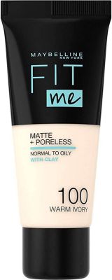  Maybelline New York Fit Me Matte + Poreless Fondöten 100 Warm Ivory