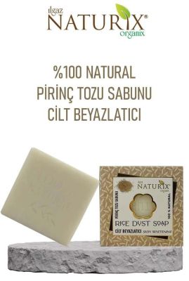  Naturix Natural Pirinç Tozu Sabun Cilt Beyazlatıcı Leke Giderici Peeling Etkili %100 Doğal Rise Dust Soap