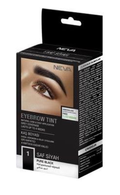 Neva Eyebrow Tint Vegan Kaş Boyası Seti 1 Saf Siyah