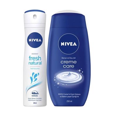 NIVEA Fresh Kadın Sprey 150 ml + Creme Care Duş Jeli 250 ml