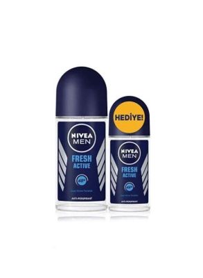 NIVEA Men Fresh Active Roll-On 50+25 ml 2li Paket Erkek Roll-On Deodorant