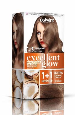 Ostwint Excellent Glow 1+1 Hediyeli Saç Boyası Seti No.7.3 Dore Kumral