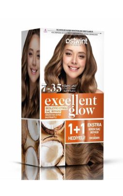 Ostwint Excellent Glow 1+1 Hediyeli Saç Boyası Seti No.7.35 Kakao Kahve