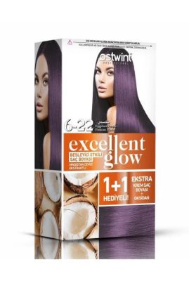 Ostwint Excellent Glow 1+1 Hediyeli Saç Boyası Seti No.6.22 Patlıcan Moru