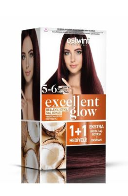 Ostwint Excellent Glow 1+1 Hediyeli Saç Boyası Seti No.5.6 Şarap Kızıl