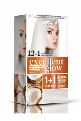 Ostwint Excellent Glow 1+1 Hediyeli Saç Boyası Seti No.12.1 Extra Küllü Platin