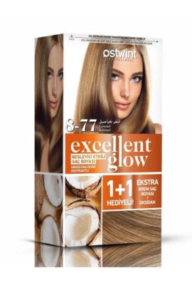 Ostwint Excellent Glow 1+1 Hediyeli Saç Boyası Seti No.8.77 Karamel