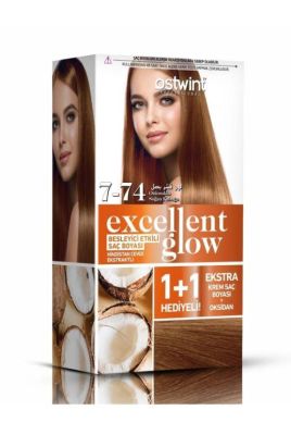 Ostwint Excellent Glow 1+1 Hediyeli Saç Boyası Seti No.7.74 Soğan Kabuğu