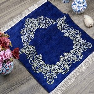  Bohçalık Saray Seccade Çantalı Özel Seri - Lacivert 70x120 cm - 650 gr