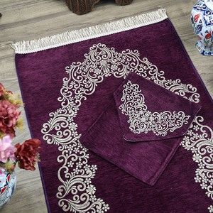  Bohçalık Saray Seccade Çantalı Özel Seri - Mor 70x120 cm - 650 gr