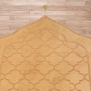  İsminizi Seccadeye Yazıyoruz Soft Yumuşak Kapitone Peluş Seccade(80 x 120 cm - 900 gr)Gold