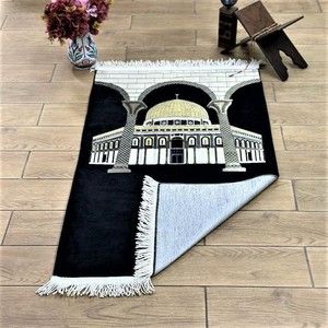  İsminizi Seccadeye Yazıyoruz Kudüs Seccade 68 *110 cm 462 gr- Siyah