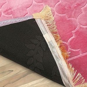  İsminizi Seccadeye Yazıyoruz Kapitone Peluş Seccade(80 x 120 cm - 900 gr)-Pembe