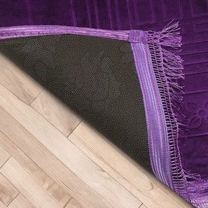  İsminizi Seccadeye Yazıyoruz Soft Yumuşak Kadife Peluş Seccade ( 80 x 120 cm - 1100 gr) Mor