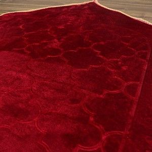  Kapitone Hediyelik Kadife Peluş Seccade(80*120 cm 900 gr)Bordo