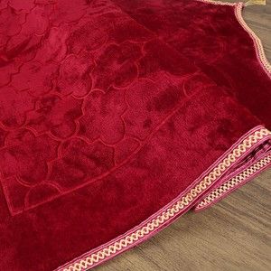  Kapitone Hediyelik Kadife Peluş Seccade(80*120 cm 900 gr)Bordo