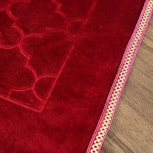  Kapitone Hediyelik Kadife Peluş Seccade(80*120 cm 900 gr)Bordo