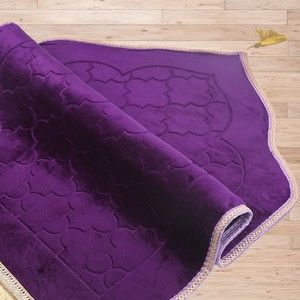  Kapitone Hediyelik Kadife Peluş Seccade(80*120 cm 900 gr)Mor