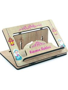 Masaüstü Kadameli Ayarlanabilir Ahşap Kızımın  Rahlesi Ve Kitap Okuma Standı  (32 x 23 cm)