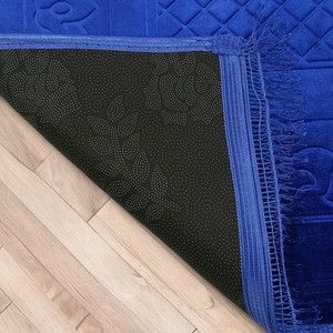  Soft Yumuşak Kadife Peluş Seccade Mavi 80 x 120 cm - 1100 gr