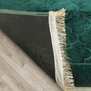  Soft Yumuşak Kapitone Peluş Seccade (80 x 120 cm - 900 gr)-Yeşil