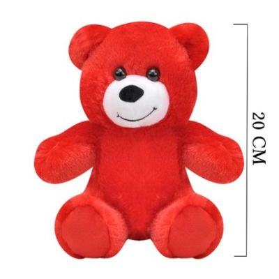  Peluş Ayı Oyuncak 20 cm Kırmızı