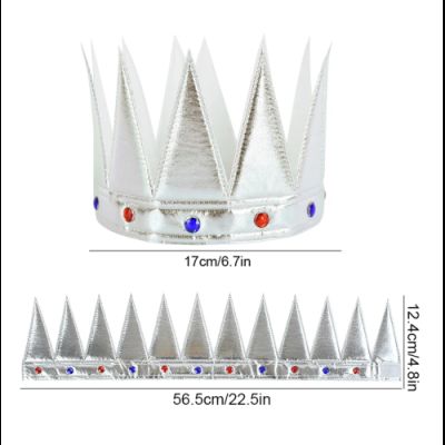  Yumuşak Gümüş Kral Tacı 55 cm