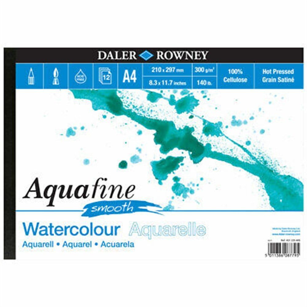 Daler Rowney Aquafine Smooth Pad A4 300gr 12 Sh