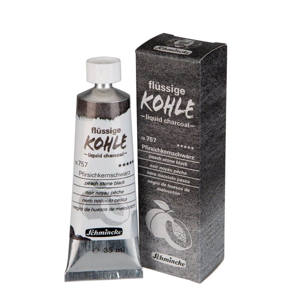 Schmincke Kohle Liquid Charcoal Sıvı Kömür Peach Stone Black