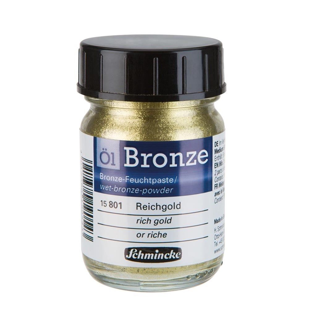 Schmincke Oil Bronze Yağlı Boya Yaldız Pigment 50 ml 801 Rich Gold