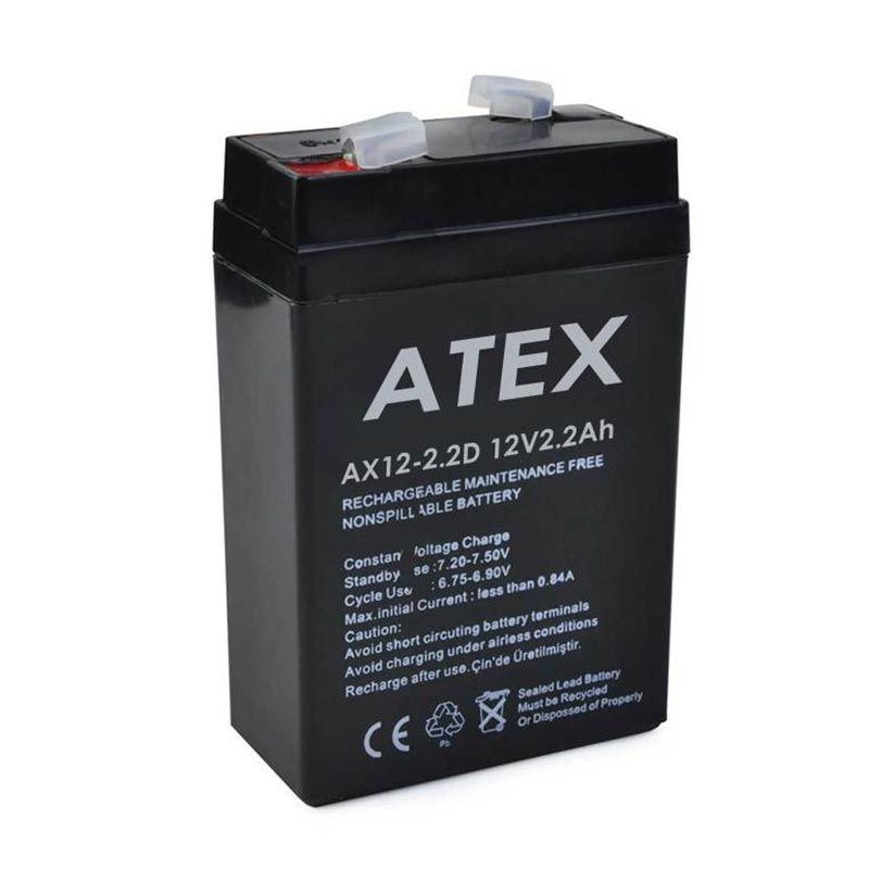  AKÜ 12 VOLT 2.2 AMPER DİK KARE ATEX  ( 70 X 46 X 101 MM )