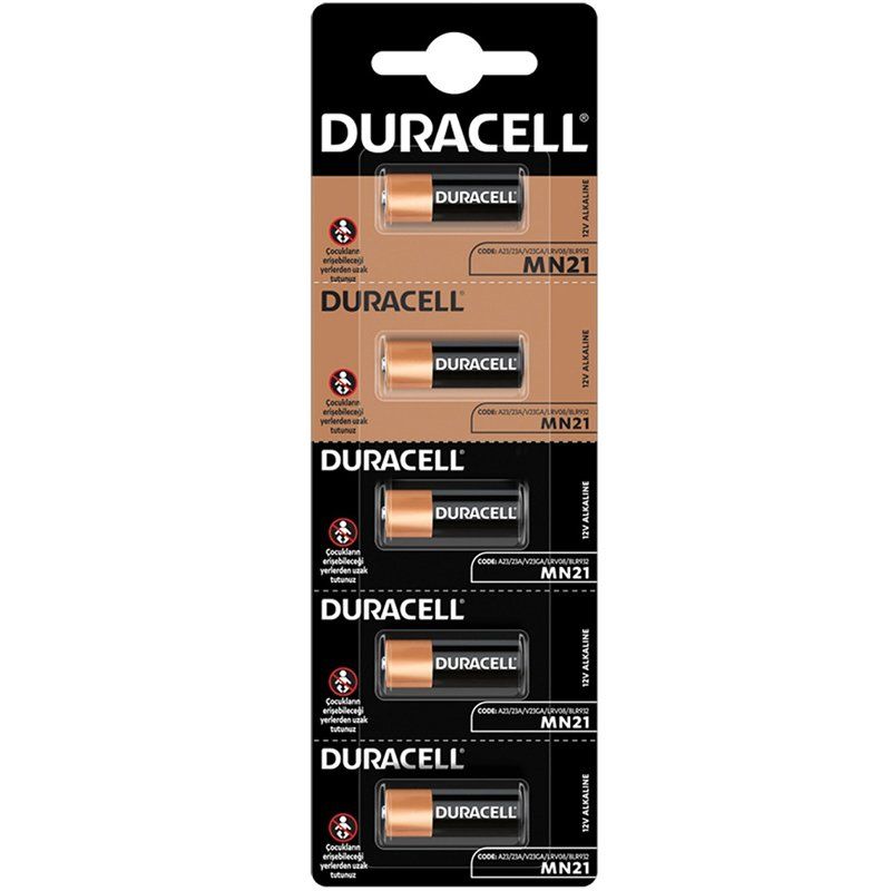  DURACELL LİTYUM MN21 PİL 5Lİ PAKET (ALARM PİLİ 23A)