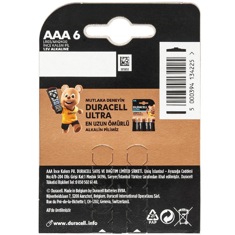  DURACELL AAA İNCE PİL (6LI) PAKET FİYAT