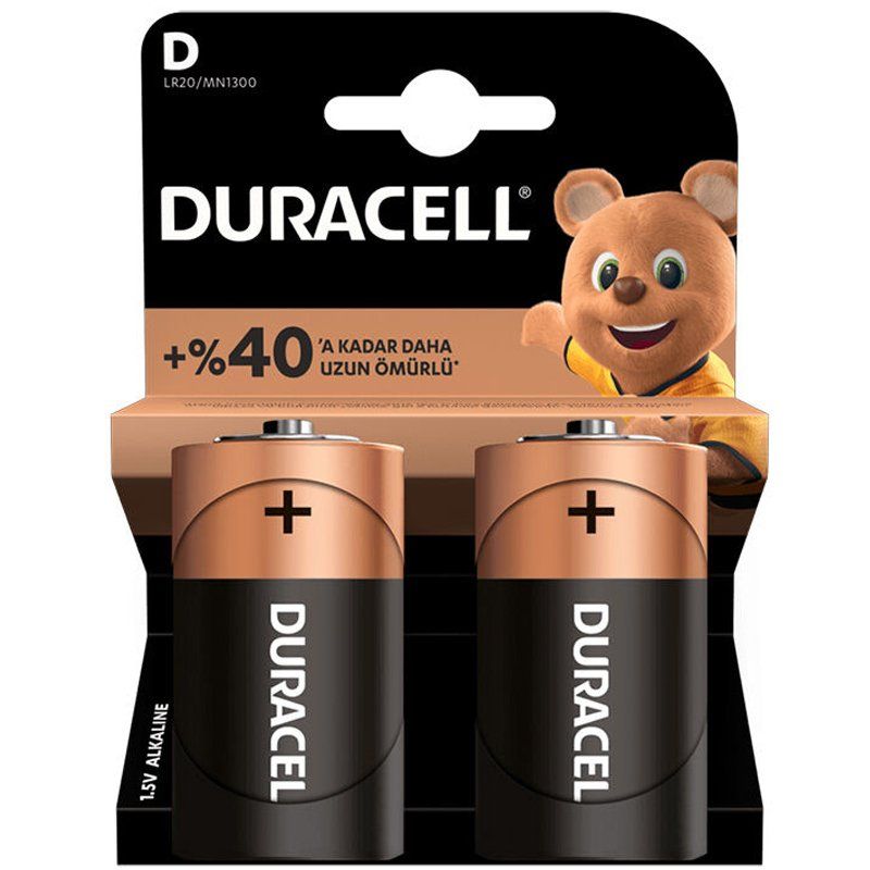  DURACELL LR20/MN1300 D BÜYÜK BOY PİL 2Lİ PAKET