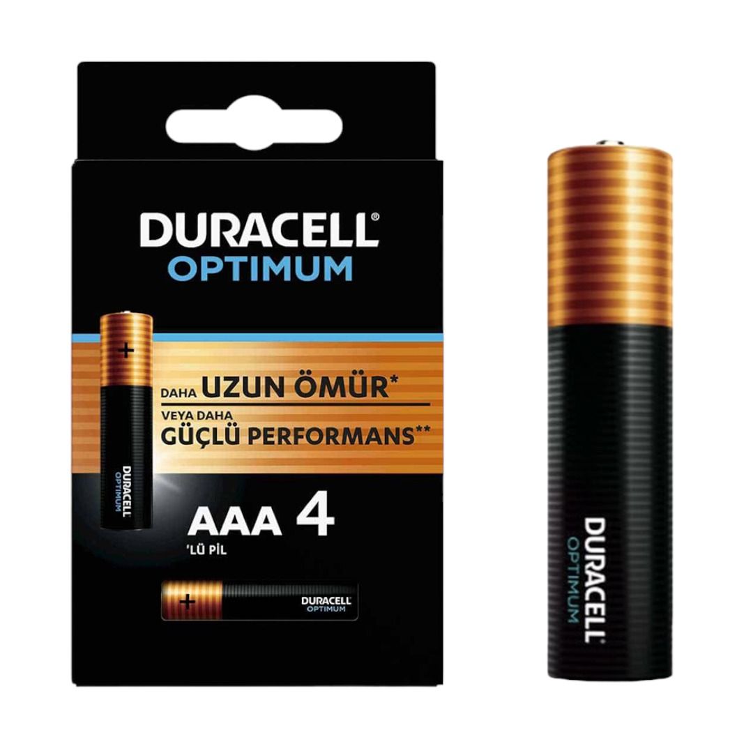  DURACELL OPTIMUM MX2400 1.5V ALKALIN AAA İNCE KALEM PİL 4LÜ PAKET