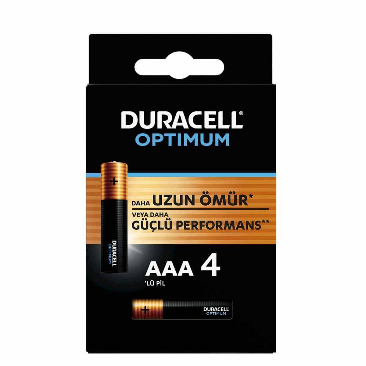  DURACELL OPTIMUM MX2400 1.5V ALKALIN AAA İNCE KALEM PİL 4LÜ PAKET